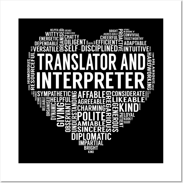 Translator And Interpreter Heart Wall Art by LotusTee